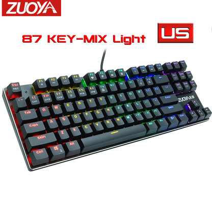 Gaming Mechanical Keyboard Blue Red Switch USB RGB/Mix Backlit Wired Keyboard 87/104 Anti-ghosting For Game Laptop PC Russian US