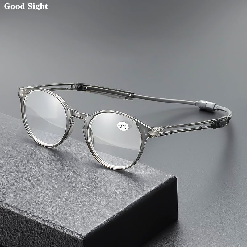 Good Sight Magnetic Hanging Neck Reading Glasses Men's Frame Prescription Glasses Magnifying Glasses Portable 안경테 Diopter+3.5+4