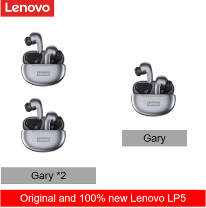 Lenovo LP5 Waterproof PlayStation Headsets Reduce Noise HiFi Music Earbuds Wireless Headphones Bluetooth Earphones Charging Box