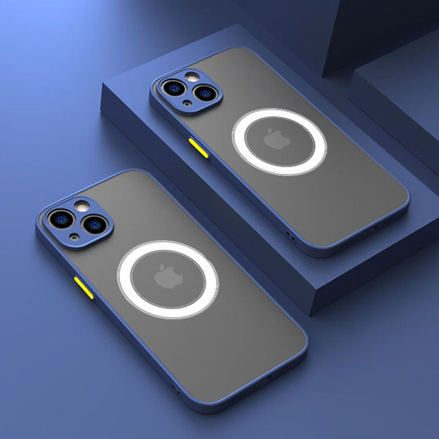 Luxury Magnetic For Magsafe Wireless Charge Phone Case For iPhone 13 12 11 Pro Max Mini X XR XS Max Shockproof Armor Matte Cover