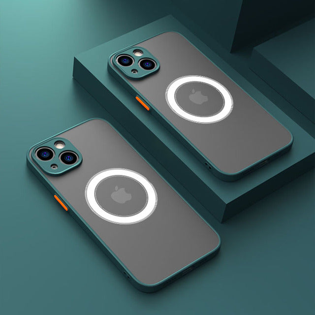Luxury Magnetic For Magsafe Wireless Charge Phone Case For iPhone 13 12 11 Pro Max Mini X XR XS Max Shockproof Armor Matte Cover