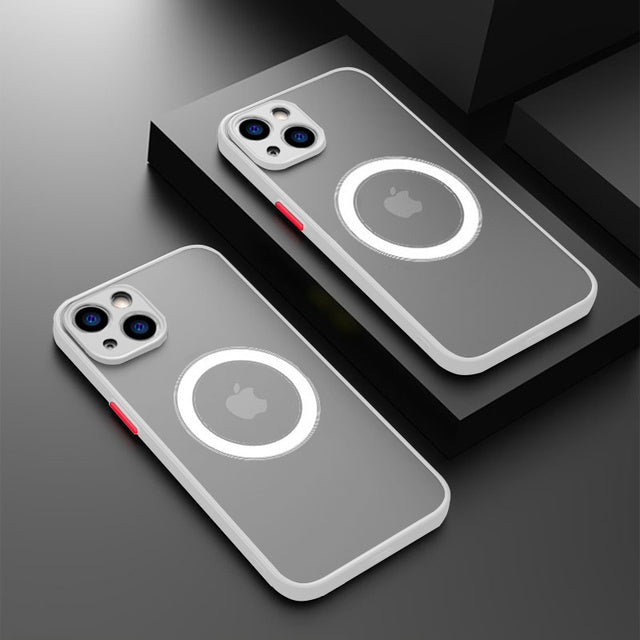 Luxury Magnetic For Magsafe Wireless Charge Phone Case For iPhone 13 12 11 Pro Max Mini X XR XS Max Shockproof Armor Matte Cover
