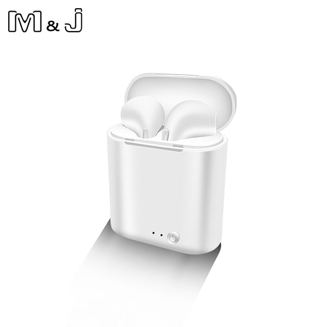 M&amp;J Wireless i7S Tws Bluetooth Earphone Stereo Earbuds Charging box for iPhone Samsung iphone Smart Phone Retail box