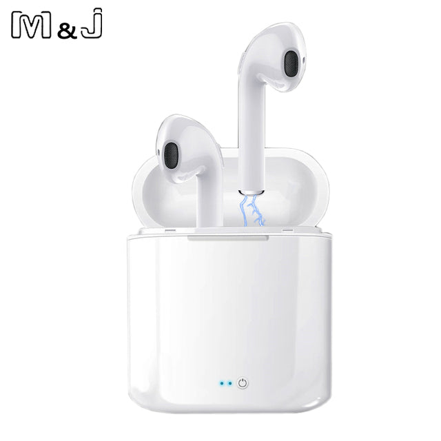 M&amp;J Wireless i7S Tws Bluetooth Earphone Stereo Earbuds Charging box for iPhone Samsung iphone Smart Phone Retail box