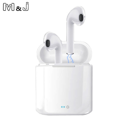 M&amp;J Wireless i7S Tws Bluetooth Earphone Stereo Earbuds Charging box for iPhone Samsung iphone Smart Phone Retail box