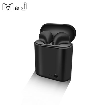 M&amp;J Wireless i7S Tws Bluetooth Earphone Stereo Earbuds Charging box for iPhone Samsung iphone Smart Phone Retail box