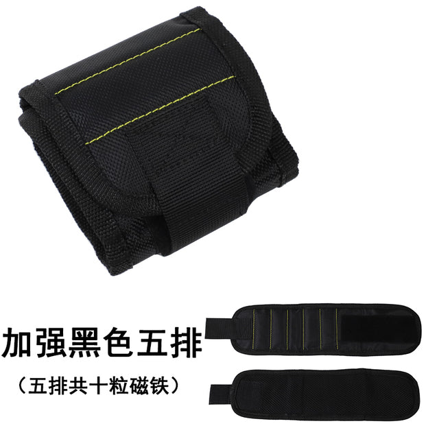 Magnetic Wristband Portable Tool Bag with 3 Magnet Electrician Wrist Tool Belt Screws Nails Drill Bits Bracelet for Repair Tool