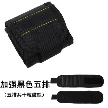 Magnetic Wristband Portable Tool Bag with 3 Magnet Electrician Wrist Tool Belt Screws Nails Drill Bits Bracelet for Repair Tool