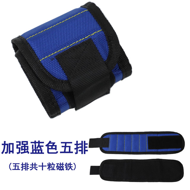 Magnetic Wristband Portable Tool Bag with 3 Magnet Electrician Wrist Tool Belt Screws Nails Drill Bits Bracelet for Repair Tool