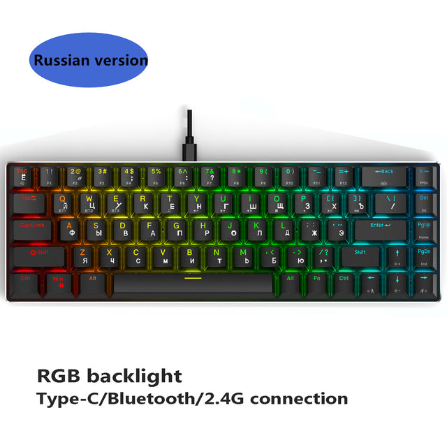 Metoo mini Portable Wireless bluetooth  mechanical Keyboard Red Switch Gaming Keyboard type-c-USB For Desktop Tablet Laptop