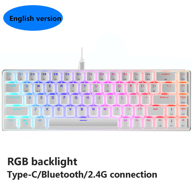 Metoo mini Portable Wireless bluetooth  mechanical Keyboard Red Switch Gaming Keyboard type-c-USB For Desktop Tablet Laptop