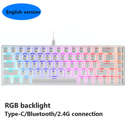 Metoo mini Portable Wireless bluetooth  mechanical Keyboard Red Switch Gaming Keyboard type-c-USB For Desktop Tablet Laptop