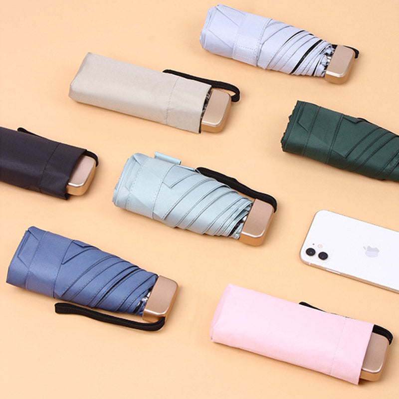 Mini Pocket Phone Size Women's Umbrella Male Man Ultralight Rain Sun Umbrella Girls Anti UV Portable Folding Umbrella Parasol