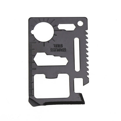 Multi Tools 11 in 1 Multifunction Credit Card Knife Outdoor Hunting Survival Camping Pocket Knife Tactical Tools+Leather Pouch 8