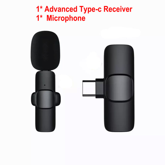 New Wireless Lavalier Microphone Portable Audio Video Recording Mini Mic for iPhone Android Live Broadcast Gaming Phone Mic