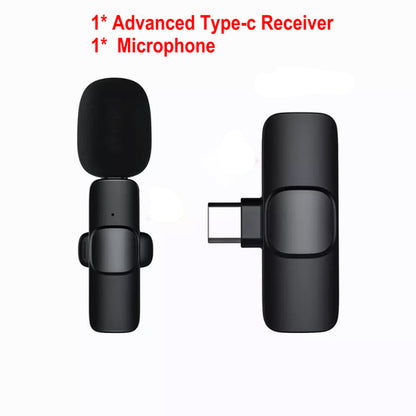 New Wireless Lavalier Microphone Portable Audio Video Recording Mini Mic for iPhone Android Live Broadcast Gaming Phone Mic