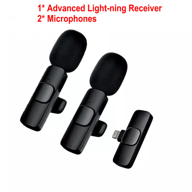 New Wireless Lavalier Microphone Portable Audio Video Recording Mini Mic for iPhone Android Live Broadcast Gaming Phone Mic