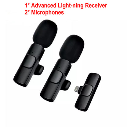 New Wireless Lavalier Microphone Portable Audio Video Recording Mini Mic for iPhone Android Live Broadcast Gaming Phone Mic