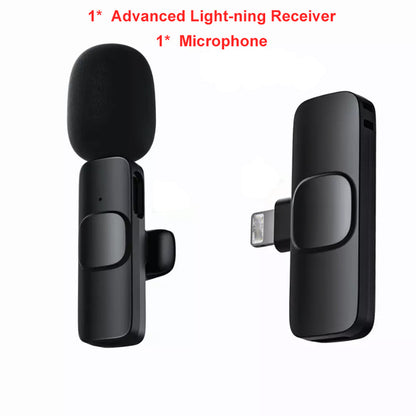 New Wireless Lavalier Microphone Portable Audio Video Recording Mini Mic for iPhone Android Live Broadcast Gaming Phone Mic
