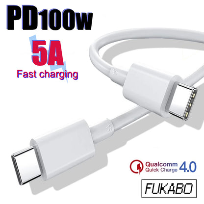 PD 100W Type C Fast Charge Phone Cable For Samsung Xiaomi POCO Realme USB C to USB 5A Type C Phone Data Line Charge Accessories