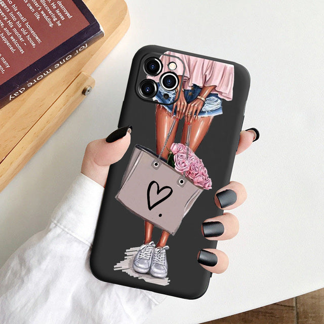 Phone Case For iPhone 11 7 8 Plus X XR XS 11Pro Max SE20 Fashion Cartoon Pattern Cases For iPhone 13 12 PRO MAX Soft TPU Cover