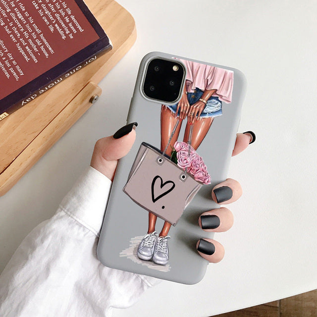 Phone Case For iPhone 11 7 8 Plus X XR XS 11Pro Max SE20 Fashion Cartoon Pattern Cases For iPhone 13 12 PRO MAX Soft TPU Cover