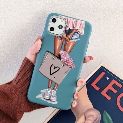 Phone Case For iPhone 11 7 8 Plus X XR XS 11Pro Max SE20 Fashion Cartoon Pattern Cases For iPhone 13 12 PRO MAX Soft TPU Cover