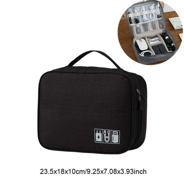 Portable Electronic Earphone Case Wires Charger Digital USB Gadget Cable Bag Charger Organizer Zipper Storage Pouch Accessories