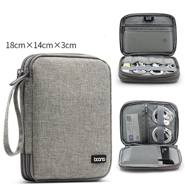 Portable Electronic Earphone Case Wires Charger Digital USB Gadget Cable Bag Charger Organizer Zipper Storage Pouch Accessories
