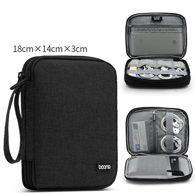 Portable Electronic Earphone Case Wires Charger Digital USB Gadget Cable Bag Charger Organizer Zipper Storage Pouch Accessories