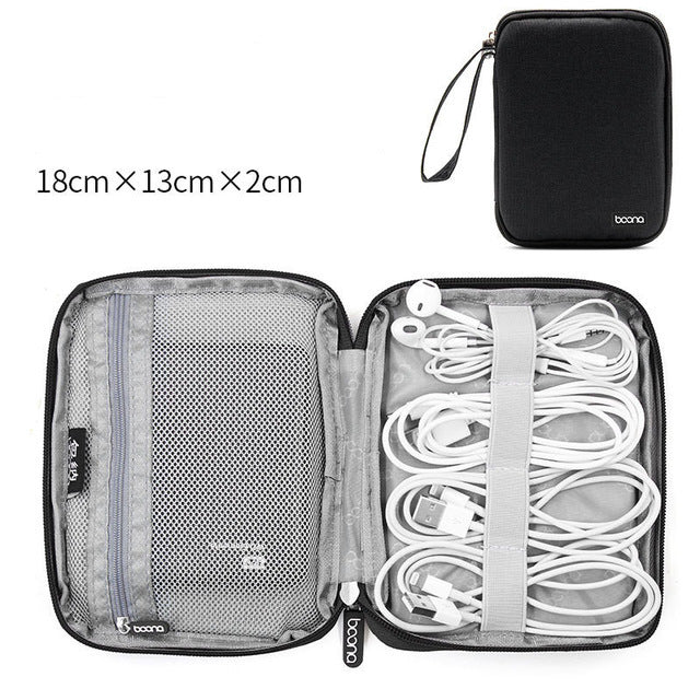 Portable Electronic Earphone Case Wires Charger Digital USB Gadget Cable Bag Charger Organizer Zipper Storage Pouch Accessories