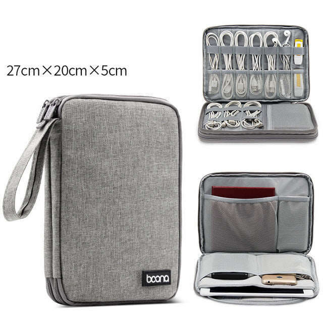 Portable Electronic Earphone Case Wires Charger Digital USB Gadget Cable Bag Charger Organizer Zipper Storage Pouch Accessories