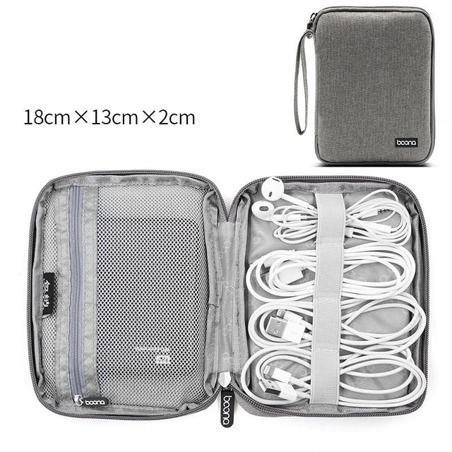 Portable Electronic Earphone Case Wires Charger Digital USB Gadget Cable Bag Charger Organizer Zipper Storage Pouch Accessories