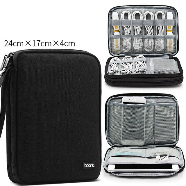 Portable Electronic Earphone Case Wires Charger Digital USB Gadget Cable Bag Charger Organizer Zipper Storage Pouch Accessories