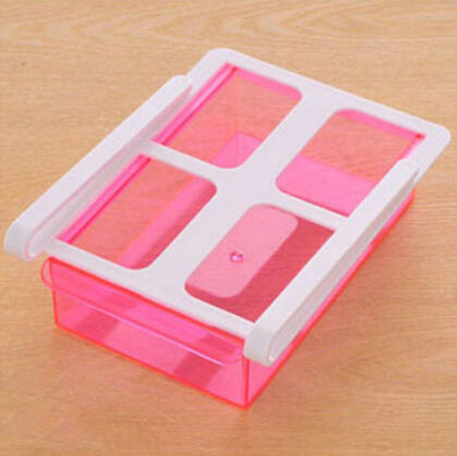 Slide Kitchen Fridge Freezer Space Saver Organizer Drawer Refrigerator Storage Box Rack Slide Under Shelf Rack Organizer Holder