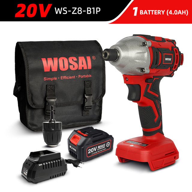 WOSAI 20V Electric Screwdriver battery 300NM Brushless Cordless Screwdriver Impact Drill Impact Driver Rechargeable Driver