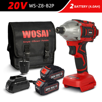 WOSAI 20V Electric Screwdriver battery 300NM Brushless Cordless Screwdriver Impact Drill Impact Driver Rechargeable Driver