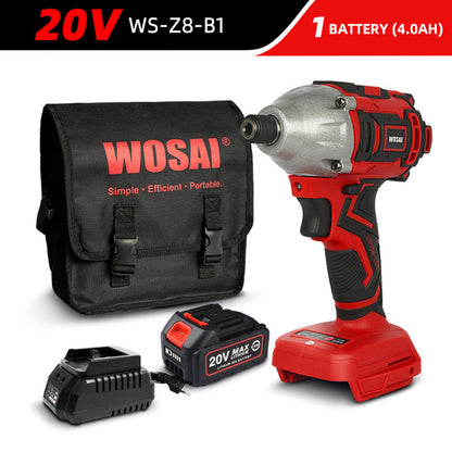 WOSAI 20V Electric Screwdriver battery 300NM Brushless Cordless Screwdriver Impact Drill Impact Driver Rechargeable Driver