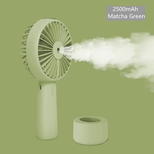 Water Spray Mist Fan Electric Usb Rechargeable Handheld Mini Fan Battery Portable Cooling Outdoor Air Conditioner Humidifier
