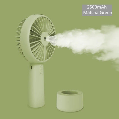 Water Spray Mist Fan Electric Usb Rechargeable Handheld Mini Fan Battery Portable Cooling Outdoor Air Conditioner Humidifier