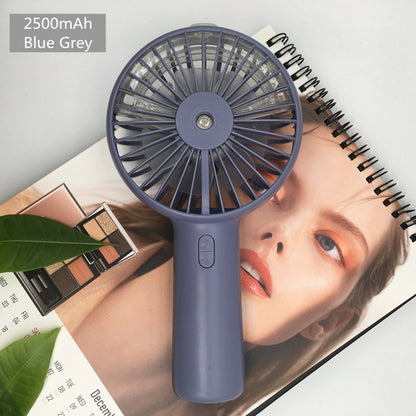 Water Spray Mist Fan Electric Usb Rechargeable Handheld Mini Fan Battery Portable Cooling Outdoor Air Conditioner Humidifier