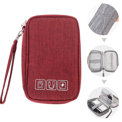 Wires Charger Digital USB Gadget Cable Bag Electronic Earphone Organizer Portable Case Zipper Storage Pouch Accessories Supplies