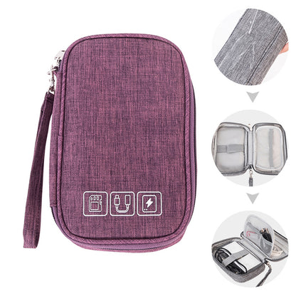 Wires Charger Digital USB Gadget Cable Bag Electronic Earphone Organizer Portable Case Zipper Storage Pouch Accessories Supplies